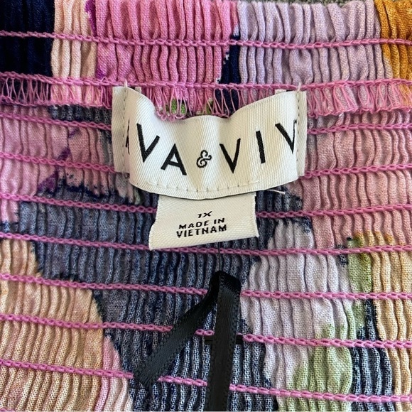 Women’s Sleeveless Tie-Back Tiered Dress Ava & Viv Floral Size 1X - Picture 5 of 8